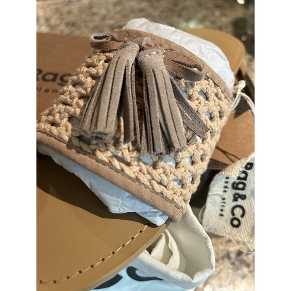 Rag & Co Handcrafted Women CEDAR Woven‎ Suede Slide Flat Sandals 9 New Box Bag - Picture 4 of 16